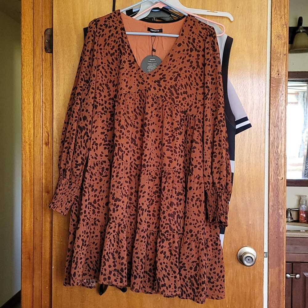 Cheetah long sleeve dress